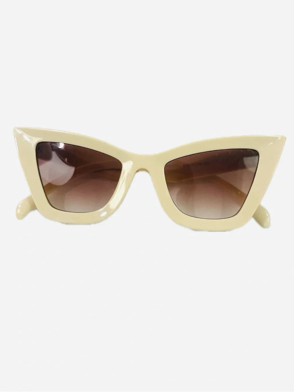 Vintage Cream Cat Eye Sunglasses with Gradient Pink Lenses - Women Accessories